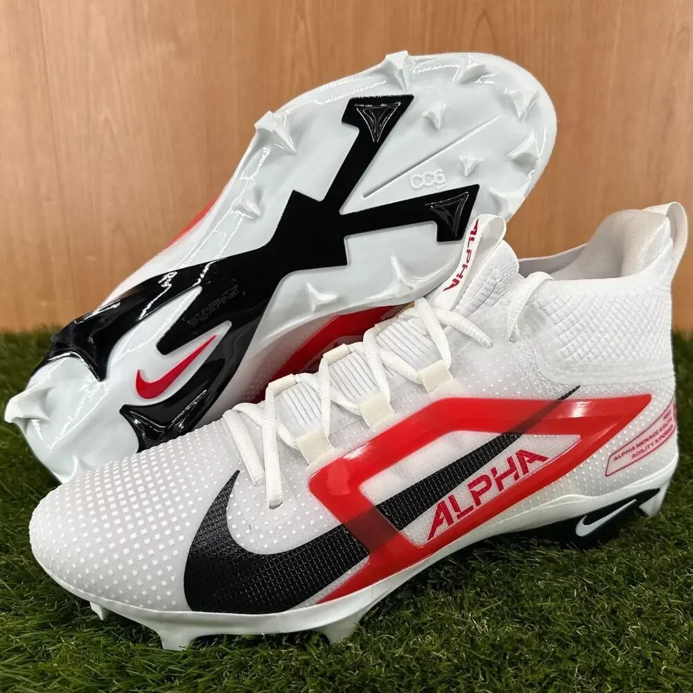 Nike Alpha Menace 4 Elite Red White Football Cleats IB2501-108 Men's Size 12